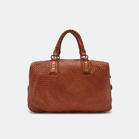 Bolso bowling de piel trenzada, Piel Bolso bowling de piel trenzada, Piel